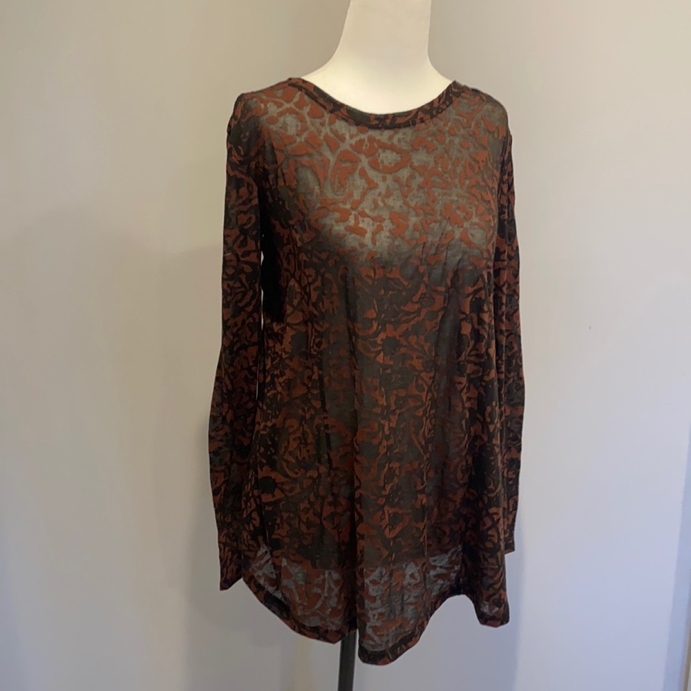 Peruvian Connection Sheer Long Sleeve Top